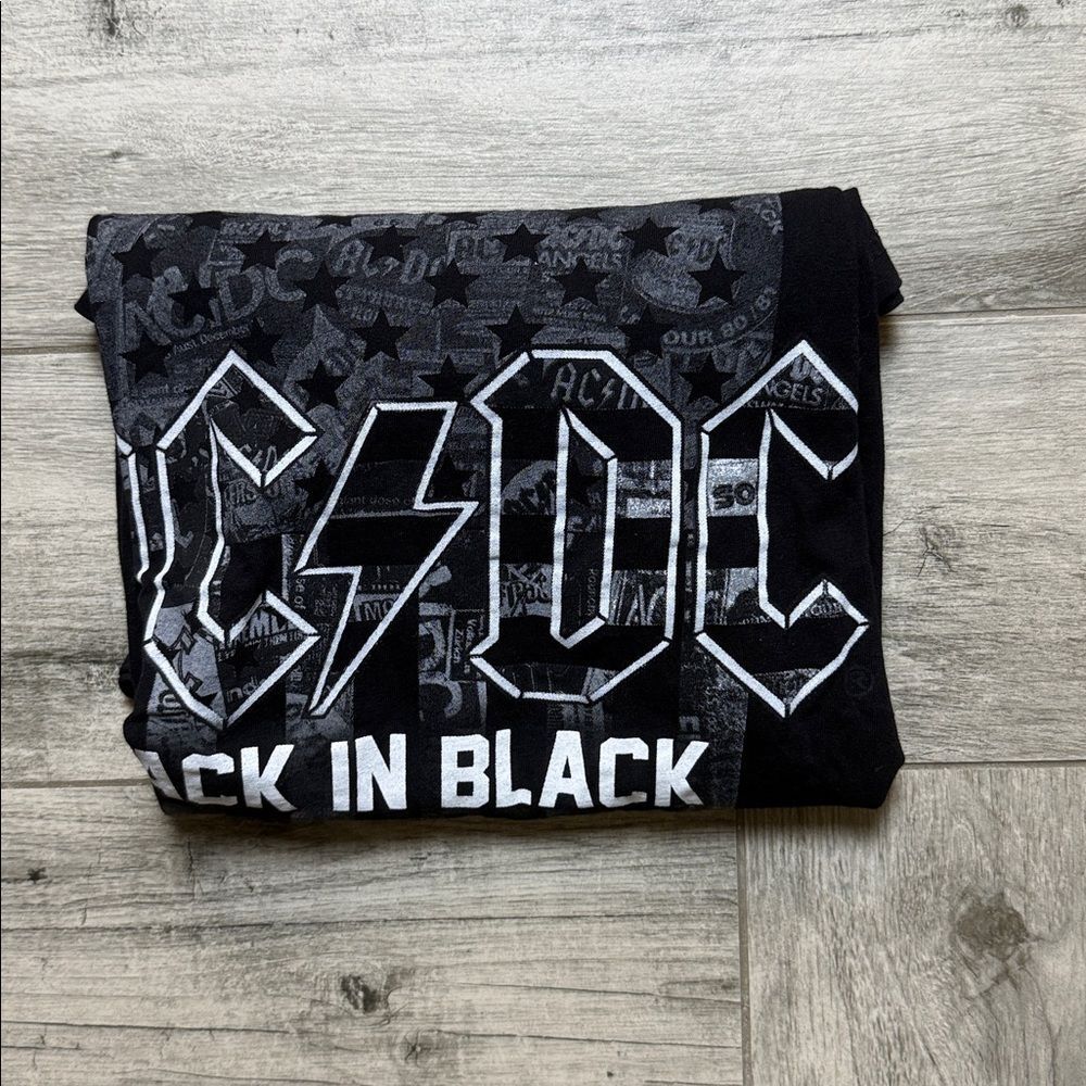 AC/DC Black and Gray Back in Black Tee